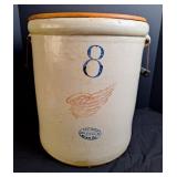 8-Gallon Red Wing Stoneware Crock w/Handles