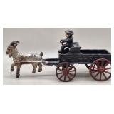 Cast Iron Goat-Drawn "Express" Wagon w/Driver