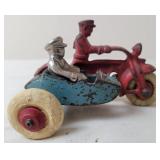Hubley Cast Iron Policeman Motorcycle w/Sidecar