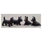 4 Hubley Cast Iron Miniature Scottish Terrier