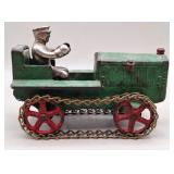 Arcade Cast Iron Caterpillar Toy Tractor w/Driver