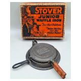 Stover Cast Iron Junior Waffle Iron w/Original Box