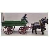 Kenton Toys Cast Iron Horse-Drawn Wagon
