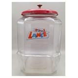 Lance Glass Cracker Counter Jar, Vintage