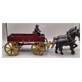 Kenton Toys Cast Iron Horse-Drawn Wagon