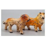 2 Cast Iron Miniature Dog Figurines