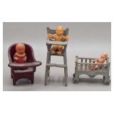 Kilgore Cast Iron Dollhouse Nursery Set