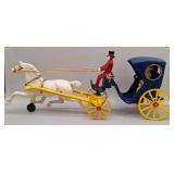 Kenton Cast Iron Horse-Drawn Hansom Cab Carriage