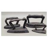 Massengill Saferon & 3 Miniature Cast Iron Sad