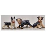 3 Hubley Cast Iron Miniature Boston Terrier Dogs