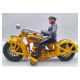 Hubley Cast Iron "Indian" Motorcycle w/Policeman