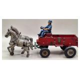 Arcade Cast Iron Horse-Drawn Farm Wagon w/Driver