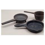 Cast Iron Miniature Skillets & Stew Pot w/Handle