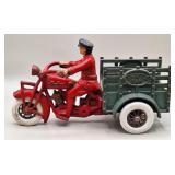 Hubley Cast Iron Indian Motorcycle "Traffic Car"