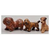 3 Cast Iron Miniature Dog Figurines