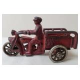 Hubley Cast Iron "Crash Car" Motorcycle w/Rider