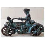 Hubley ? "Cop" Cast Iron Motorcycle w/Sidecar