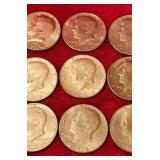9 - Kennedy Half Dollars (some silver)