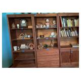 3 Wooden book shelf units