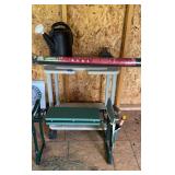 Rolling potting bench and garden items