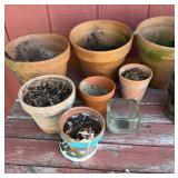 Plant pots and hummingbird bird feeders
