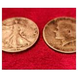 2 Silver $.50 Dollars