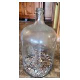 5 Gal Glass jug &18.3 pounds of coins included