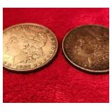 2 - 1885 Morgan Silver Dollars