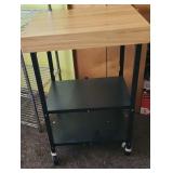 Folding Butcher Block Cart