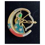 Rare Signed DeNicola Sagittarius Zodiac Brooch