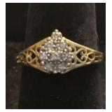 14K yellow gold and diamond ring