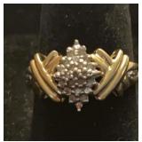 10K yellow gold & diamond ring