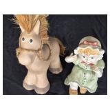 Vintage Porcelain Baby Figurine & Pottery Pony