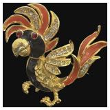 Phoenix Bird Enamel Brooch Pin