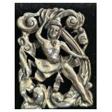 Art Nouveau Sterling Silver Lady Brooch