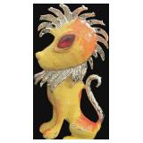 VTG Figural Enamel Lion Pin