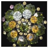 Weiss Signed Brooch W/Rivoli -Shaped Stones