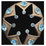 GT Starburst Brooch w/ Aquamarine Stones