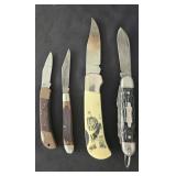 Lot of 4 pocket knives