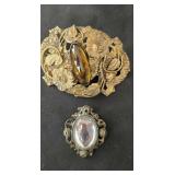 Lot of 2 vintage brooches