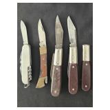 4 miscellaneous steel pocket knives