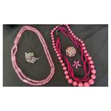 Beautiful Pinks/ Purples Necklaces/Pins