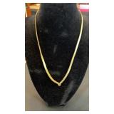 Gold Tone Foxtail Chain with Rhinestone