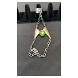 VTG Ring Bracelet with Green Stone