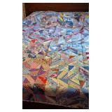 Hand-made Vintage Crazy Quilt