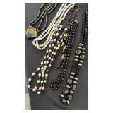 VTG Costume Jewelry Black/White/Gold