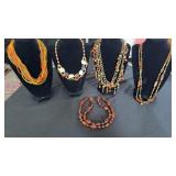 VTG Costume Necklaces Fall Colors