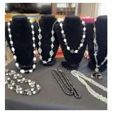 VTG Black/White/White Beaded Necklaces