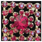 KRAMER Red Ruby Rhinestone Brooch