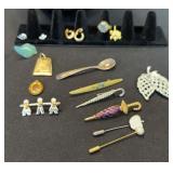 VTG Stick Pins, Earrings,Pins